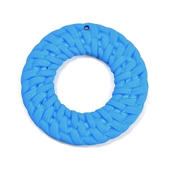 Озёрно--синий Акриловые подвески в стиле бохо, круглые, Плут синий, 42.5x4 мм, отверстие : 2 мм