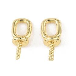Real 18K Gold Plated Brass Cup Peg Bails, Rack Plating, Long-Lasting Plated, Cadmium Free & Lead Free, Real 18K Gold Plated, 10x4x3.5mm, Hole: 3x2mm
