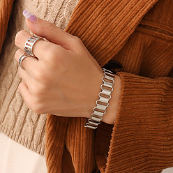 Нержавеющая Сталь Цвет 304 женские браслеты-цепочки с овальными звеньями из нержавеющей стали, цвет нержавеющей стали, 6-3/4 дюйм (17 см)