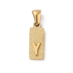 Letter Y 304 подвески из нержавеющей стали, золотые, прямоугольник с подвеской в виде буквы, Письмо Y, 17.5x6.5x3 мм, отверстие : 3x6 мм