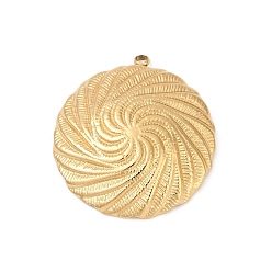 Настоящее золото 18K 304 подвески из нержавеющей стали, ионное покрытие (ip), плоский круглый шарм, реальный 18 k позолоченный, 31.5x29x5.5 мм, отверстие : 2 мм