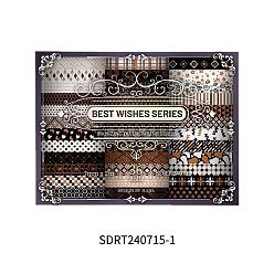 Разноцветный 20 рулоны бумажных наклеек, самоклеящиеся наклейки, для альбома для вырезок diy, поздравительная открытка, справочная бумага, красочный, 7 мм, 2 м / рулон