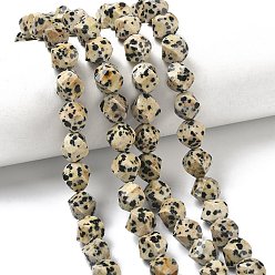 Далматинских Джаспер Природные яшмы далматин бисер нитей, граненые, твист, 10~10.5x9.5~10.5x9.5~10.5 мм, отверстие : 1 мм, около 38~40 шт / нитка, 14.96~15.35'' (38~39 см)