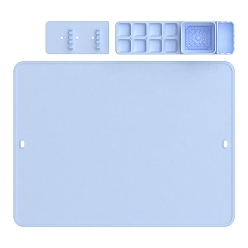 Васильковый Силиконовый коврик для акварельной масляной краски, моющийся блокнот для рисования с чашкой для воды, нескользящий коврик для рукоделия, прямоугольные, васильковый, 40x30 см