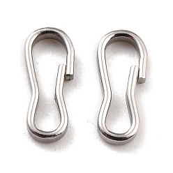 Stainless Steel Color Non-Tarnish 201 Stainless Steel Keychain Clasps, Stainless Steel Color, 9.5x4x1mm, Inner Diameter: 8x2.5mm