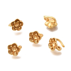 Настоящее золото 24K Залог латуни кулон, цветок, с петлей, без кадмия и без свинца, стойки покрытие, долговечный, реальный 24 k позолоченный, 9.5x8x7 мм, отверстие : 1.6 мм