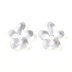 Прозрачный Бусины лэмпворк , цветок, прозрачные, 18~18.5x17~17.5x4~5 мм, отверстие : 3~4 мм