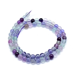 Fluorite Natural Fluorite Beads Strands, Round, 6~6.5mm, Hole: 0.8mm, about 64pcs/strand, 15.75 inch(40cm)