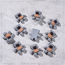 Медведь Непрозрачные кабошоны из смолы, мультфильм животное, медведь, 19.7x19.7 мм