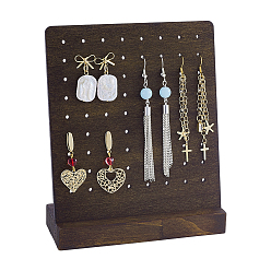 Coconut Brown Detachable Wood Earring Display Stands, Earring Jewelry Organizer Holder, Rectangle, Coconut Brown, 12.5x5.1x15cm