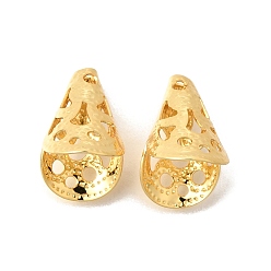 Настоящее золото 24K Латунной шариковой конуса, полый, без кадмия и без свинца, стойки покрытие, долговечный, реальный 24 k позолоченный, 12x10.5x8.5 мм, отверстие : 1.4 мм