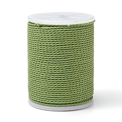 Yellow Green Round Waxed Polyester Cord, Taiwan Waxed Cord, Twisted Cord, Yellow Green, 1mm, about 12.02 yards(11m)/roll
