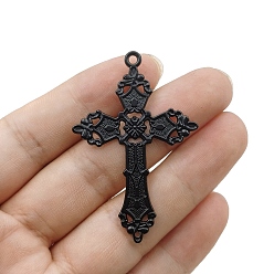 Черный Подвески из сплава , крест прелести, чёрные, 57x38 мм