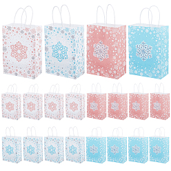 (52) Непрозрачная лаванда 32 шт. 4 цветные бумажные сумки-тоут с рисунком рождественских снежинок, сумки для покупок, прямоугольные, разноцветные, 29.5x15x0.1 см, мешок: 8x15x21 см, 8 шт / цвет