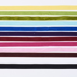 Gemischte Farbe 12 Farben einzelnes Gesichts-Samtband, Gemischte Farbe, 3/8 Zoll (9.5 mm), ungefähr 1 m / Bündel, 12 Bündel / Satz