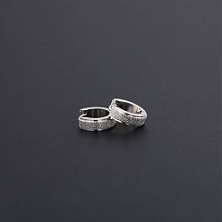 Серебро 201 серьги-кольца из нержавеющей стали для мужчин, кольцо, серебряные, 13x12 мм