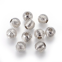 Платина CCB пластиковые шарики, бусины с большим отверстием, рондель, платина, 16x14 мм, отверстие : 6 мм