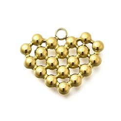 Сердце Ионное покрытие (ip) 304 подвески из нержавеющей стали, золотые, сердце, 15.5x19x3 мм, отверстие : 2 мм