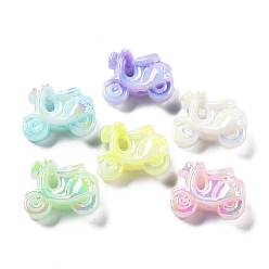 Motorbike Uv акриловые покрытия бусины, радужный, светящееся свечение в темноте, мотоцикл, 19x24x11 мм, отверстие : 2.8 мм