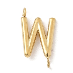 Letter W 304 подвески-соединители из нержавеющей стали, реальный 14 k позолоченный, Буква W, 12x6.5x2 мм, отверстие : 1.2 мм