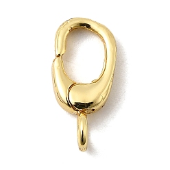 Настоящее золото 18K Латунные пружинные кольца, долговечный, без свинца и без кадмия, стойки покрытие, реальный 18 k позолоченный, 14x6.5x4 мм, отверстие : 2 мм