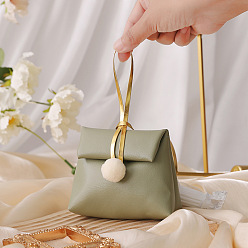 Светлый Морско-зеленый Мешочки из искусственной кожи с веревкой, мешки для подарков на рождество, светло-зеленый, 11x9x5 см