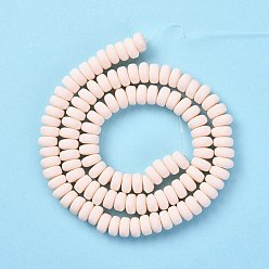 PapayaWhip Handmade Polymer Clay Beads Strands, for DIY Jewelry Crafts Supplies, Flat Round, PapayaWhip, 6~7x3mm, Hole: 1.5mm, about 113~116pcs/strand, 15.55 inch~16.14 inch(39.5~41cm)