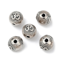 Античное Серебро Сплавочные овальные бусины тибетского стиля , круглые, античное серебро, 7x9x8.5 мм, отверстие : 1.6 мм