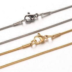 (52) Непрозрачная лаванда 304 из нержавеющей стали цепи змея ожерелья, с карабин-лобстерами , разноцветные, 19.7 дюйм (50 см), 1 мм