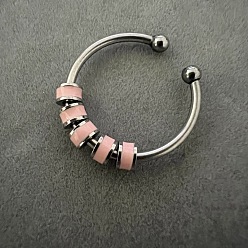 Pink 304 эмалированный диск из нержавеющей стали с регулируемыми открытыми кольцами, снять беспокойство манжеты кольца, цвет нержавеющей стали, розовые, внутренний диаметр: регулируемый