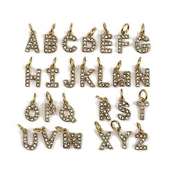 Золотой 304 из нержавеющей стали горный хрусталь подвески, подвески с буквой az~z, ионное покрытие (ip), с целью перехода в кольце, золотые, 8~9.5x5.5~8.5x2 мм, отверстие : 3.5 мм