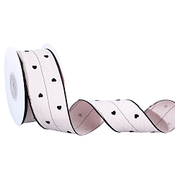 Розовый Полиэфирная лента, Сердце Pattern, для аксессуаров для одежды, украшение подарка, туманная роза, 1-5/8 дюйм (40 мм), около 10.00 ярдов (9.14 м) / рулон