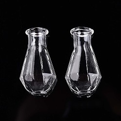Прозрачный Стеклянные бутылки, шарик контейнеры, конус, прозрачные, 3~3.1x1.6~1.65 см, отверстие : 5.5~6 мм