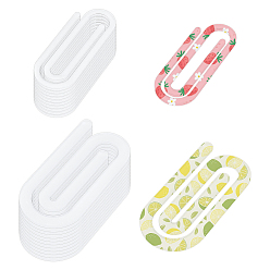 Белый 25шт. 2 виды термотрансферных акриловых скрепок для бумаги, овальные, белые, 75.5~100x29.5~49.5x3 мм