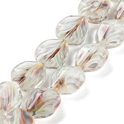 (404) Непрозрачное AB Кислое яблоко Ручной золотой песок бусины бисер нитей, самородки, цветочный белый, 12x11x7 мм, отверстие : 1 мм, около 50 шт / нитка, 23.62'' (60 см)