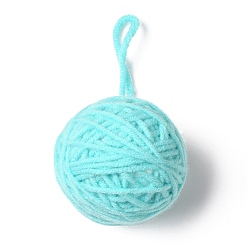 Turquoise Yarn Knitted Christmas Ball Ornaments, for Xmas Wedding Party Decoration , Turquoise, 115~119mm
