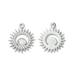 Нержавеющая Сталь Цвет Не тускнеет 304 подвеска из нержавеющей стали кабошон, солнце, цвет нержавеющей стали, лоток : 3 мм, 17x14x1 мм, отверстие : 1.2 мм