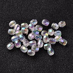 Прозрачный АВ Экологически чистые прозрачные акриловые бусины с цветным покрытием ab, граненые, ясно AB, 3.5x3 мм, отверстие : 1 мм, Около 50000 шт / 500 г