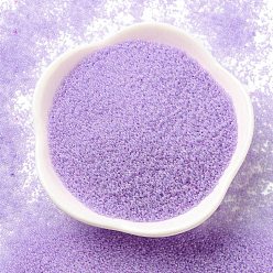 Lilac Luminous Glow in the Dark Transparent Mini Glass Round Beads, No Hole/Undrilled, Micro Beads for Nail Art, Lilac, 0.6~0.8mm