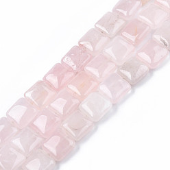 Quartz Rose Madagascar naturel rose perles de quartz brins, carrée, 14x14x5.5mm, Trou: 1.2mm, Environ 28 pcs/chapelet, 15.16 pouces ~ 15.35 pouces (38.5~39 cm)