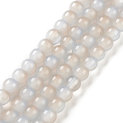 Светло-зеленый Выпечки нарисованных стеклянных бусин прядей, имитация Opalite, круглые, светло-зеленый, 6 мм, отверстие : 1.2 мм, около 134 шт / нитка, 30~30.01'' (76.2~76.4 см)