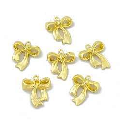 Light Gold Rack Plating Alloy Pendants,  Bowknot Charm, Light Gold, 23x19x5mm, Hole: 1.8mm