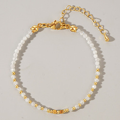 Лунный Камень Круглые браслеты из натурального лунного камня в стиле бохо для женщин, немагнитных гематита, граненые, внутренний диаметр: 6-1/2 дюйм (16.5 см) ~ 6-3/4 дюйм (17 см)