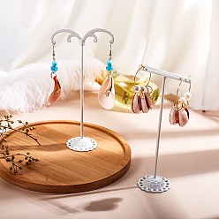 Weiß 3 Stück t Stabeisen Ohrring Displays Sets, Schmuck-Display-Rack, Schmuck Baum Strang, weiß, 105x70x35 mm, 125x70x35 mm, 140x70x35 mm, 3 Stück / Set