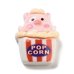 Свинья Красочные свиньи тематика непрозрачные смоляные кабошоны, свинья, 27x21x11 мм