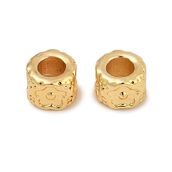 Настоящее золото 18K Spacer бисер латунные, цветок, реальный 18 k позолоченный, 6x5x4 мм, отверстие : 3 мм
