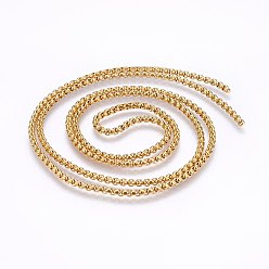 Золотой 304 нержавеющая сталь коробка цепи, пайки, золотые, 3.5x3.5 мм