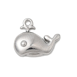 Whale Тема морских организмов 304 подвески из нержавеющей стали, цвет нержавеющей стали, кит, 9.5x11x2.5 мм, отверстие : 1 мм