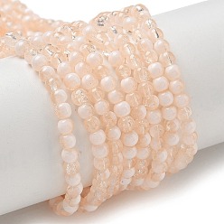 Мокасин Стеклянные бусины кракле, рондель, мокасин, 4.5 мм, отверстие : 0.7 мм, около 208~217 шт / нитка, 299.21'' (760 см)