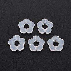 Белый Дым Прозрачные акриловые бусины, цветок, серый, 14.5x14.5x4 мм, отверстие : 1.5 мм, Около 1240 шт / 500 г